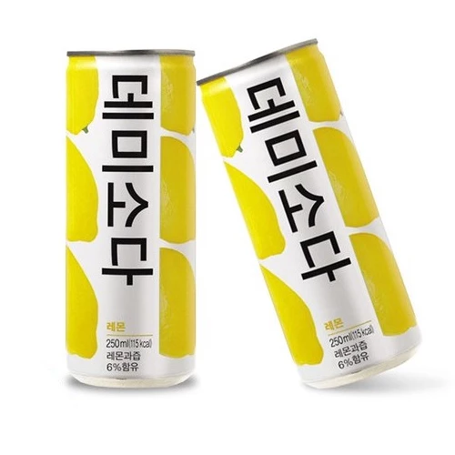 Korea DemiSoda Carbonated Drink 250ml Demi Soda Drink Lemon Peach Apple Grape Orange Grapefruit