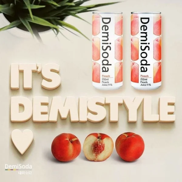 Korea DemiSoda Carbonated Drink 250ml Demi Soda Drink Lemon Peach Apple Grape Orange Grapefruit