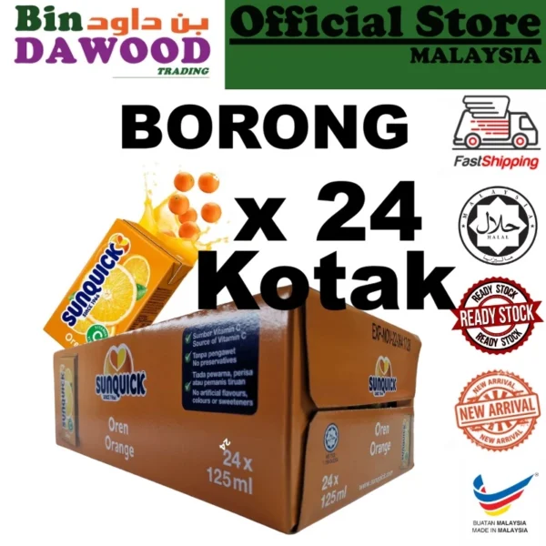 Sunquick Minuman Kotak Ready to Drink 24 x 125ml Assorted Fruit Drink halal RTD MURAH