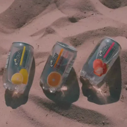 Glinter Mild Sparkling Water Carbonated Soft Drinks Random Flavour 350ml x 12 cans