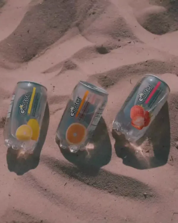 Glinter Mild Sparkling Water Carbonated Soft Drinks Random Flavour 350ml x 12 cans