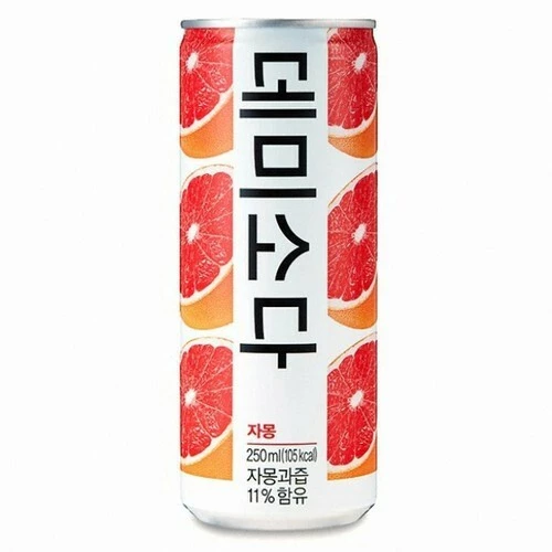 Korea DemiSoda Carbonated Drink 250ml Demi Soda Drink Lemon Peach Apple Grape Orange Grapefruit