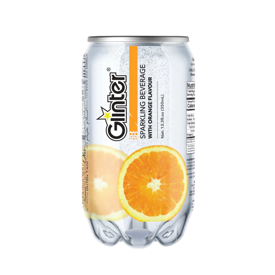 Glinter Mild Sparkling Water Carbonated Soft Drinks Random Flavour 350ml x 12 cans