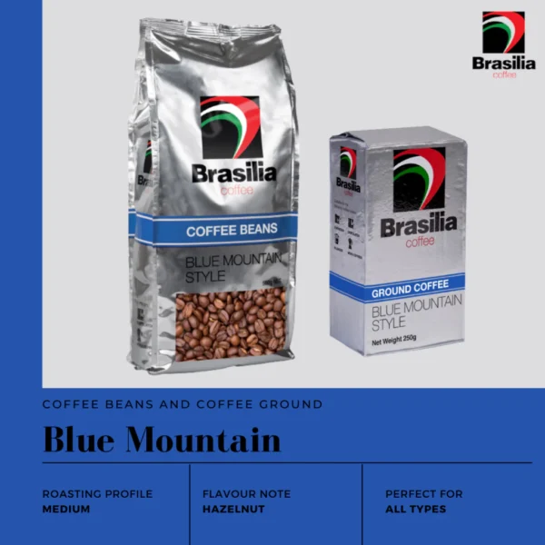 Brasilia Coffee Ground Brick Pack Blue Mountain 250g 100 Arabica Coffee Powder
