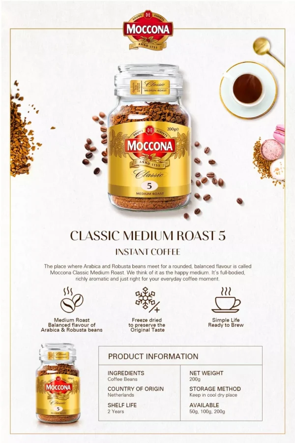 MOCCONA Freeze Dried Instant Coffee Jar 200g HALAL