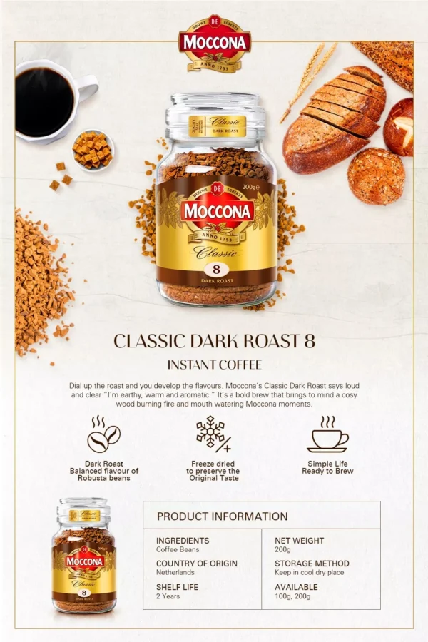 MOCCONA Freeze Dried Instant Coffee Jar 200g HALAL