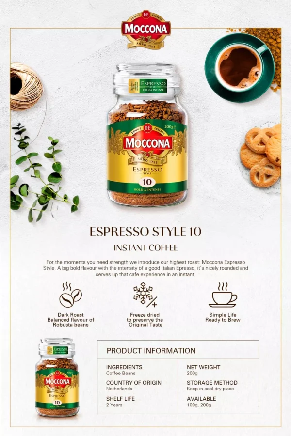 MOCCONA Freeze Dried Instant Coffee Jar 200g HALAL