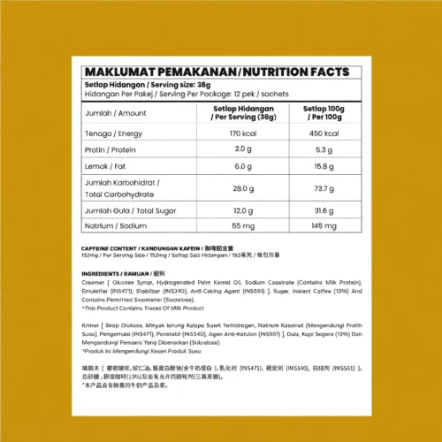 Aik Cheong White Coffee Original 456g 38g x 12 Sticks