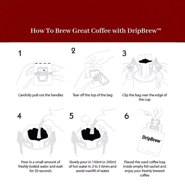 Mister Coffee DripBrew Premium Quality Arabica Drip Coffee 15 Sachets x 10g